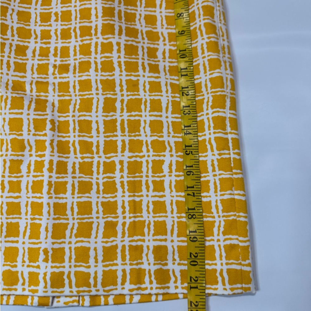 Talbots bright Yellow and white Checkered Skirt cotton in size 8P - Picture 7 of 11